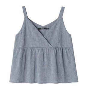 FFAN Chambray Surplice Baby Doll Tank Cami